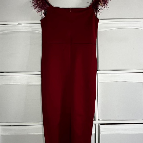 Burgundy dress Sexy Bodycon Dress Party Club Party Club Celebrity Elegant Clothi - Picture 6 of 8